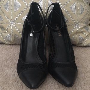 BCBGeneration Cynthia Black Mesh Pumps